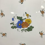 Vintage MC Asta Floral Enamel & Brass 16" Platter