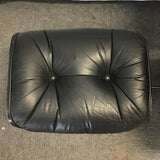 Vintage Plycraft Black Leather Stressless Recliner & Ottoman