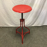 Modern Red Metal Adjustable-Height Stool