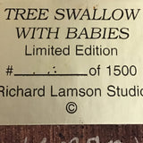 Signed Richard Lamson Studio "Tree Swallow With Babies" Wall Hanging Sculpture