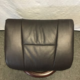 Modern Danish Modern Brown Leather & Bentwood Shell Ottoman