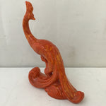 Vintage MCM Orange Plaster Phoenix Statuette