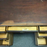 Vintage Federal Maddox Mahogany Veneer 7-Drawer Kneehole Desk