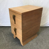 Single Vintage MCM Maple Veneer 2-Drawer Night Stand