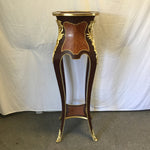 Pair of Tall Mahogany Veneer 2-Tier Plant Stands