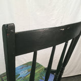 Vintage Signed Landscape-Painted Spindleback Art Chair