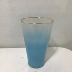 Set of 6 Vintage MCM Blendo Tuquoise Frosted Glass Tumblers