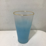 Set of 6 Vintage MCM Blendo Tuquoise Frosted Glass Tumblers