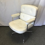 Vintage MCM Herman Miller Eames White Leather & Vinyl Executive Office Chair