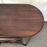 Vintage MCM 3pc Rattan & Wood Dining Set