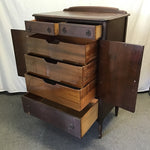 Vintage Mahogany Veneer 6-Drawer Chest of Drawers