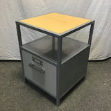 Modern Powell Grey Metal 1-Drawer 2-Tier Filing Cabinet