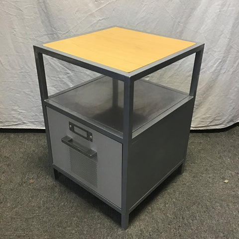 Modern Powell Grey Metal 1-Drawer 2-Tier Filing Cabinet