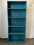 Modern Blue Painted Laminate 5-Tier Shelf