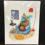 Cruz Illustrations "Pollo Loves to Read" 11x14 Signed Art Print