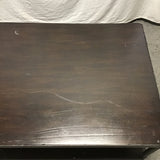 Modern Industrial Metal & Wood Rolling 2-Tier Rectangular Coffee Table