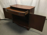 Vintage Birdseye Maple & Walnut Veneers Bow-Front Buffet