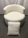 Contemporary Pottery Barn Off-White "Balboa" Swivel Armchair