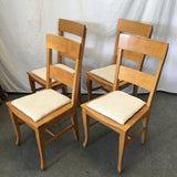 Set of 4 Vintage Michigan Chair Co. Solid Oak Ladderback Dining Chairs