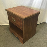 Vintage Kemp Furn. Faux-Cherry Laminate 2-Tier 1-Drawer Night Stand