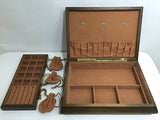 Vintage MCM Jay Import Co. Rosewood & Velvet Jewelry Box