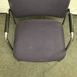 Vintage MCM Blue Upholstered & Chrome Metal Cantilever Office Chair
