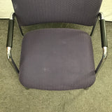 Vintage MCM Blue Upholstered & Chrome Metal Cantilever Office Chair
