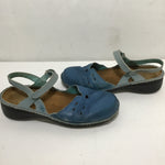 Naot Blue Leather "Gardenia" Clogs