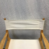 Solid Tropical Wood & White Canvas Folding Director's Chair