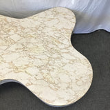 Vintage White Faux-Marble Amoeba Coffee Table