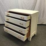 Vintage Off-White Painted 4-Drawer Dresser