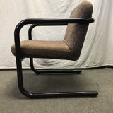 Vintage Kinetics Brown-Upholstered Canitlever Accent Chair