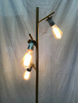 Modern MCM Bronze Metal 3-Bulb Floor Lamp