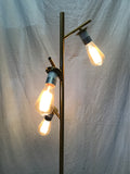 Modern MCM Bronze Metal 3-Bulb Floor Lamp