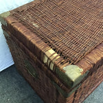Vintage Dark-Stained Wicker Chest