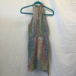 Saylor Rainbow Sequin Halter Mini Dress