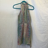 Saylor Rainbow Sequin Halter Mini Dress