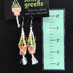 String Greens XS Mini Faux Snake Plant Earrings