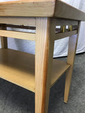 Vintage MCM Solid & Veneer Oak 2-Tier End Table