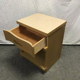 Single Vintage MCM Faux-Walnut Laminate 2-Tier Night Stand