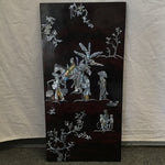 Vintage Mother-of-Pearl Inlaid Red & Black Lacquer Quadriptych