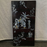 Vintage Mother-of-Pearl Inlaid Red & Black Lacquer Quadriptych