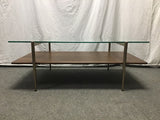 Contemporary MCM West Elm Glass-Top Art Display Coffee Table