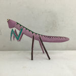 Handmade Alebrije Oaxacan Purple Carved Wood Mantis