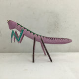 Handmade Alebrije Oaxacan Purple Carved Wood Mantis