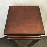 Modern Cherry Veneer Glass-Sided Display Case/Pedestal Stand