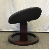 Modern Danish Modern Brown Leather & Bentwood Shell Ottoman