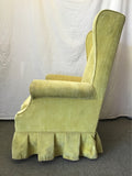Vintage Yellow/Green Velvet Swivel Rocking Armchair