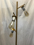 Modern MCM Bronze Metal 3-Bulb Floor Lamp