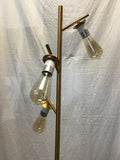 Modern MCM Bronze Metal 3-Bulb Floor Lamp